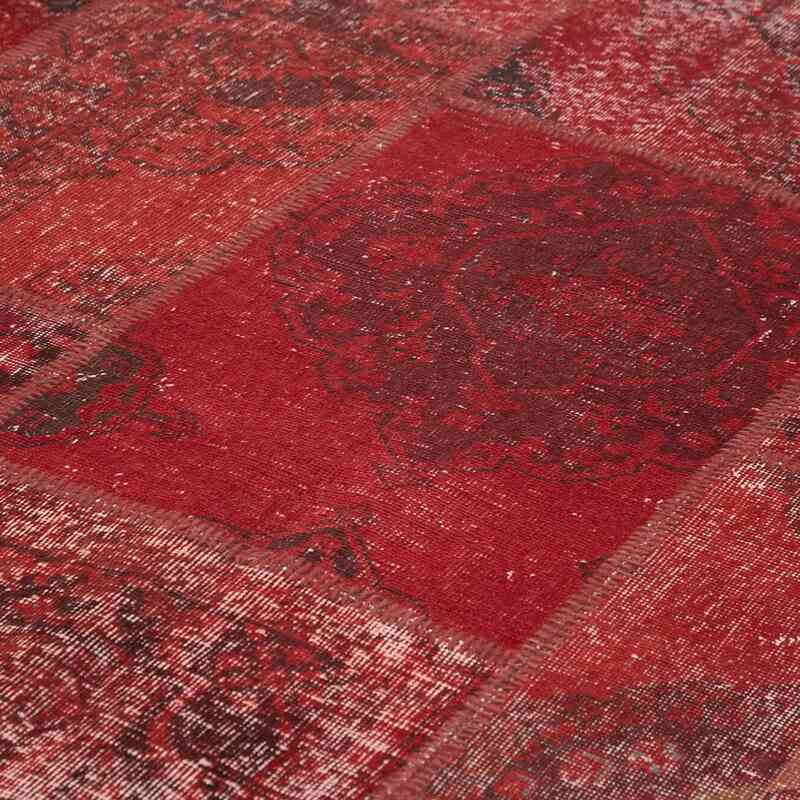 Red Patchwork Hand-Knotted Turkish Rug - 8' 2" x 11' 6" (98 in. x 138 in.) - K0049693