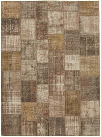 Patchwork Hand-Knotted Turkish Rug - 8' 4" x 11' 5" (100" x 137")