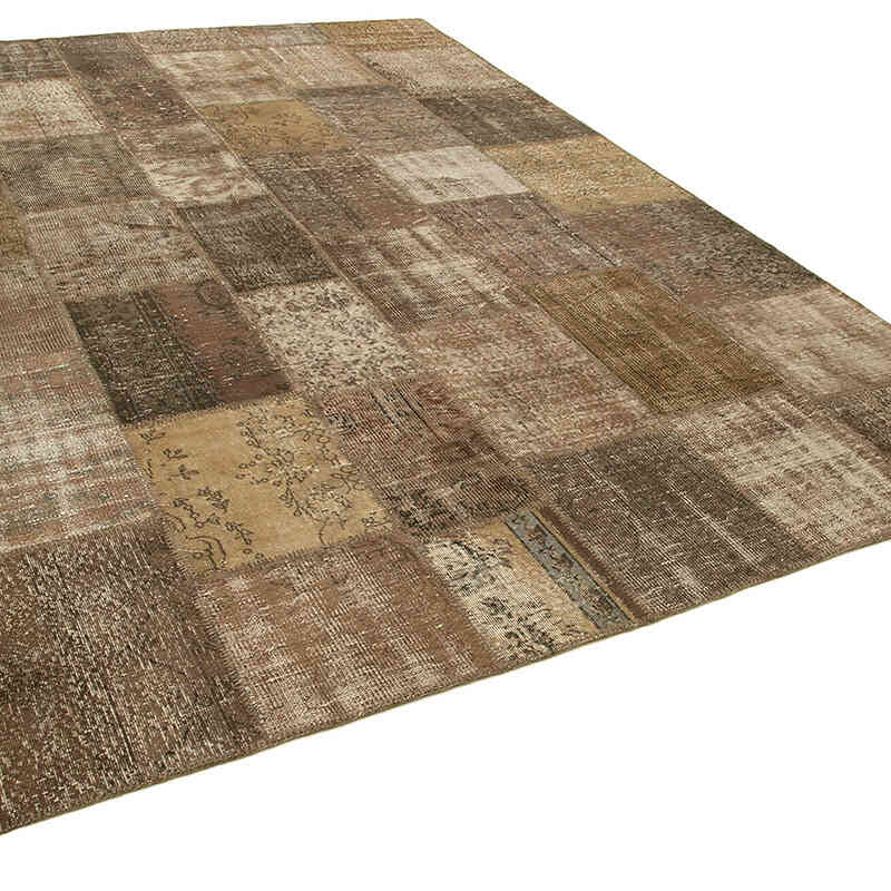 Alfombra De Retazos Turca Sobre-teñida - 254 cm x 348 cm - K0049694