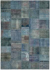 Patchwork Hand-Knotted Turkish Rug - 8' 4" x 11' 7" (100" x 139")
