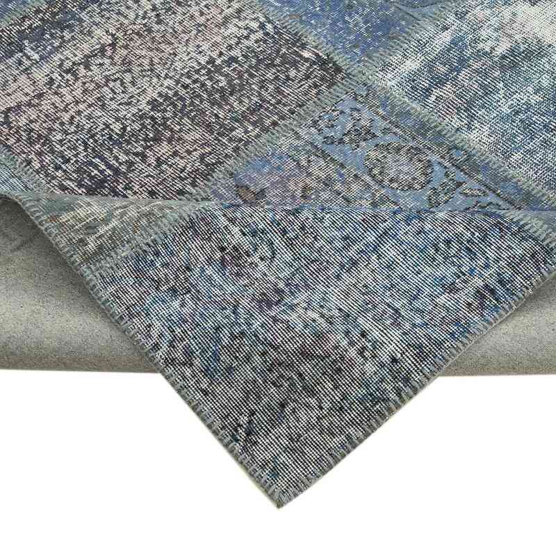 Mavi Boyalı Patchwork Halı - 253 cm x 354 cm - K0049699