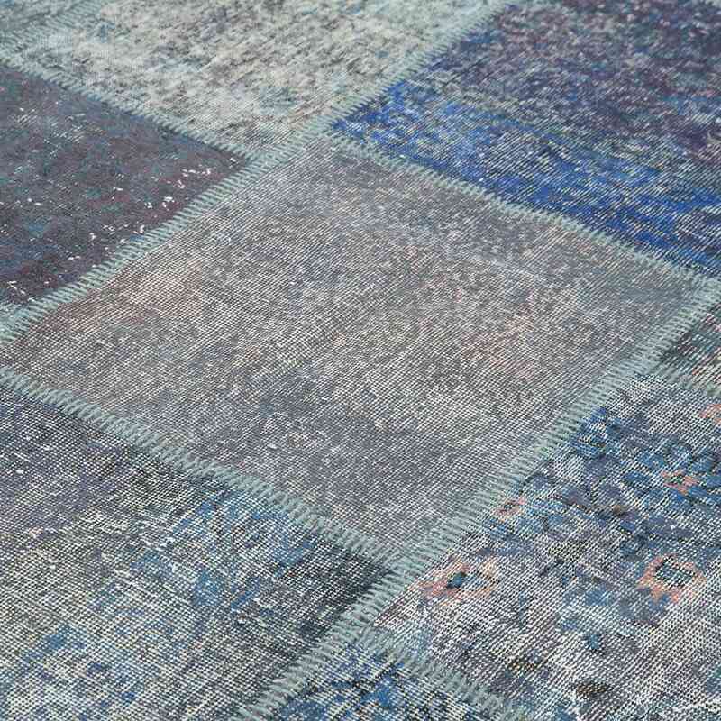 Mavi Boyalı Patchwork Halı - 252 cm x 357 cm - K0049703