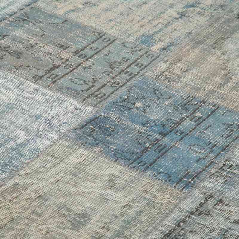 Mavi Boyalı Patchwork Halı - 250 cm x 350 cm - K0049709