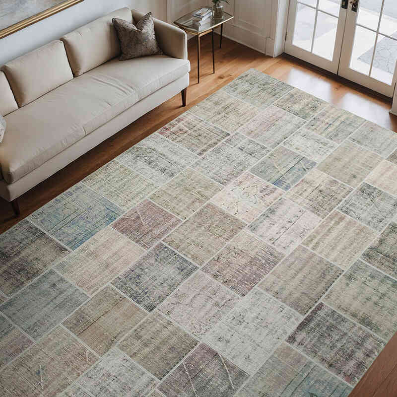 Alfombra De Retazos Turca Sobre-teñida - 258 cm x 352 cm - K0049710