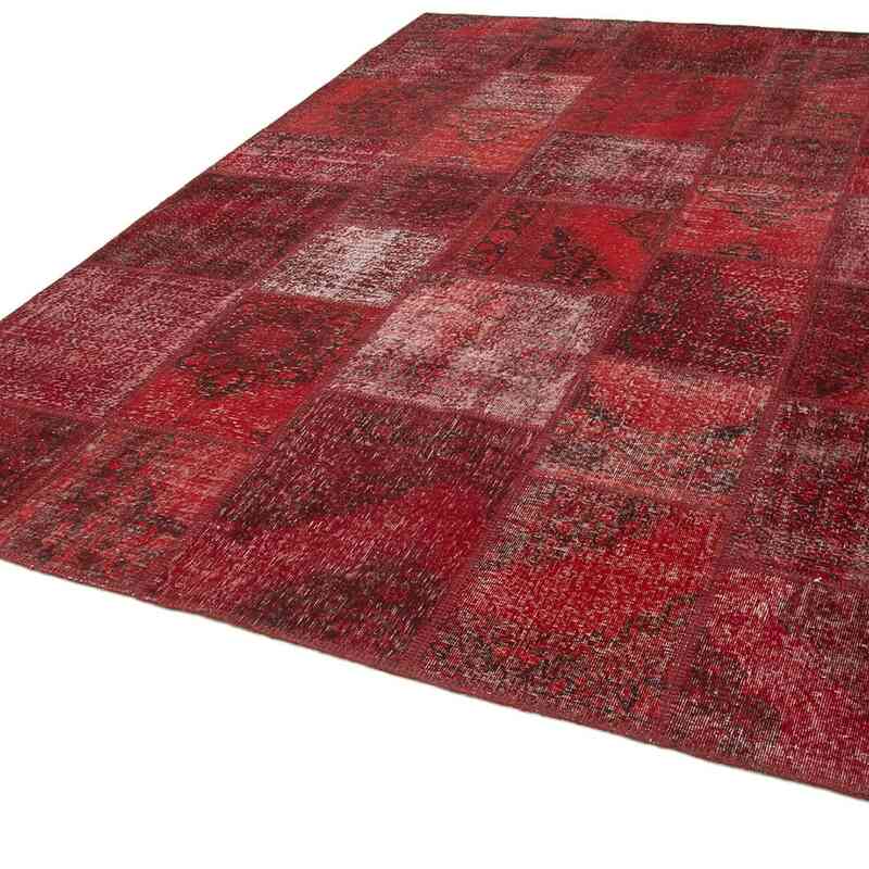 Kırmızı Boyalı Patchwork Halı - 250 cm x 352 cm - K0049711