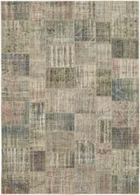 Patchwork Hand-Knotted Turkish Rug - 8' 2" x 11' 6" (98" x 138")