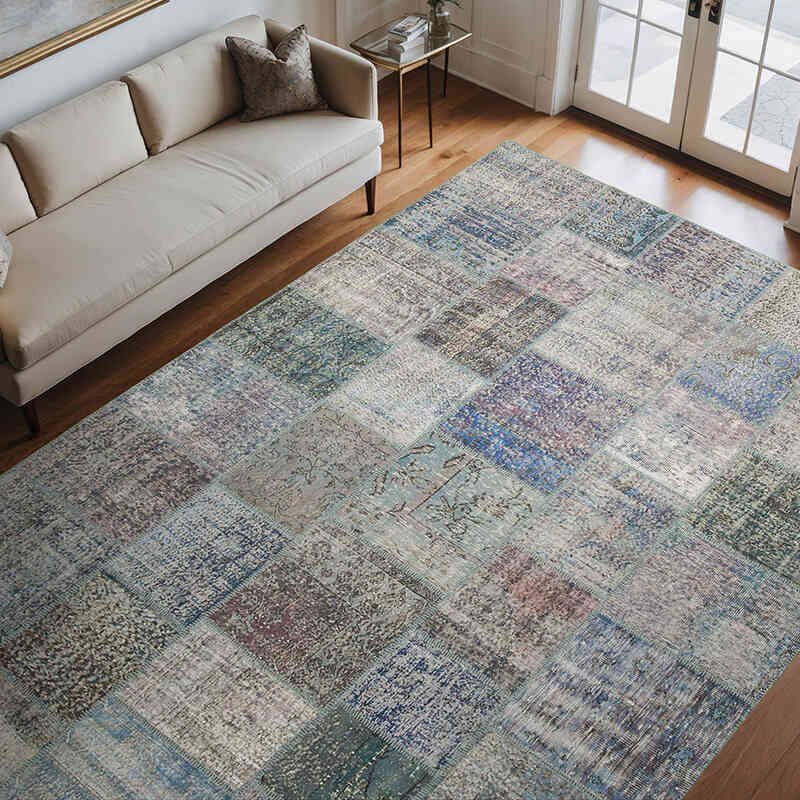 Boyalı Patchwork Halı - 253 cm x 356 cm - K0049714