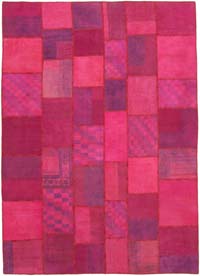 Pink Patchwork Hand-Knotted Turkish Rug - 8' 4" x 11' 6" (100" x 138")