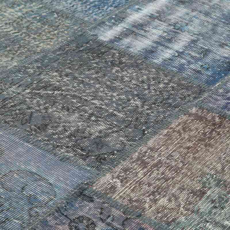 Mavi Boyalı Patchwork Halı - 252 cm x 355 cm - K0049716