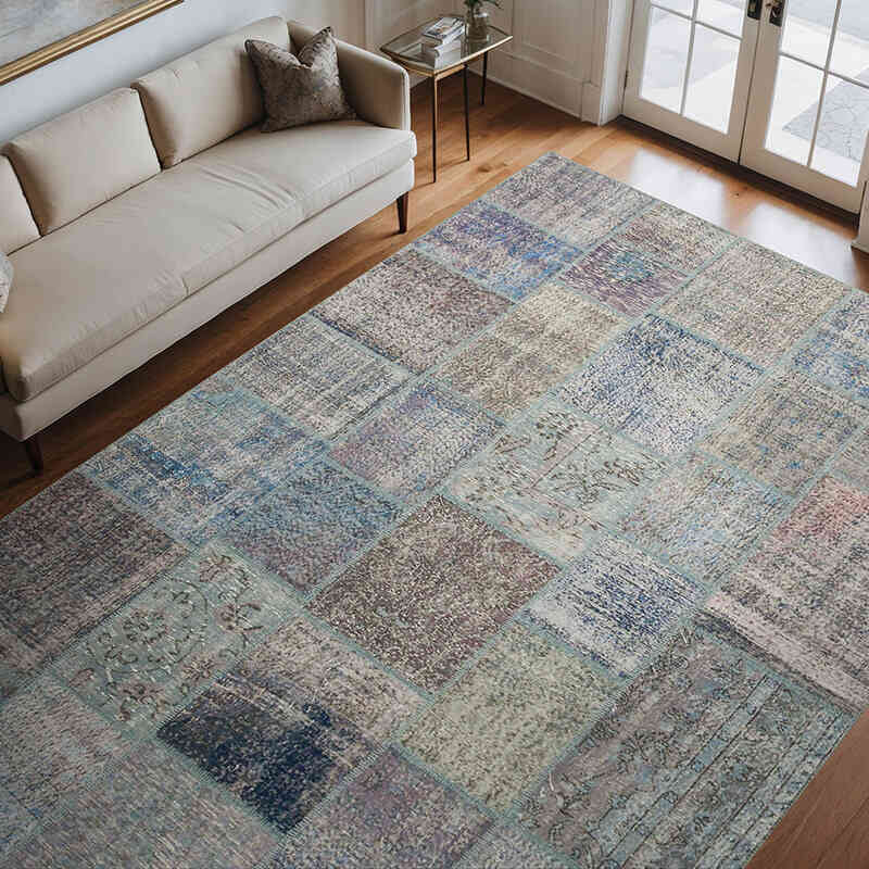 Boyalı Patchwork Halı - 251 cm x 354 cm - K0049719