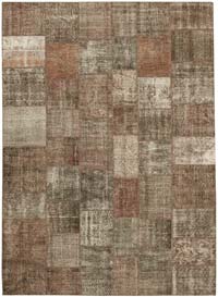 Patchwork Hand-Knotted Turkish Rug - 8' 4" x 11' 8" (100" x 140")