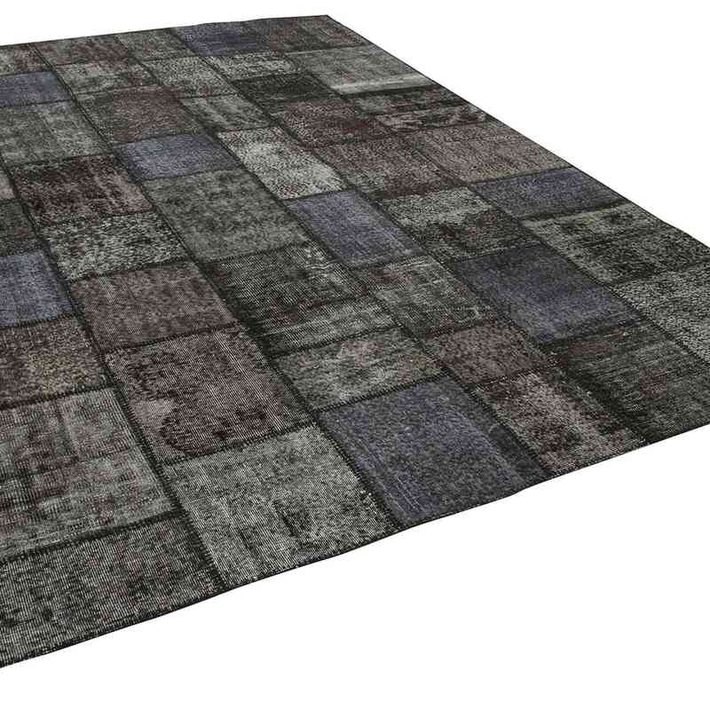 Siyah Boyalı Patchwork Halı - 254 cm x 353 cm - K0049728