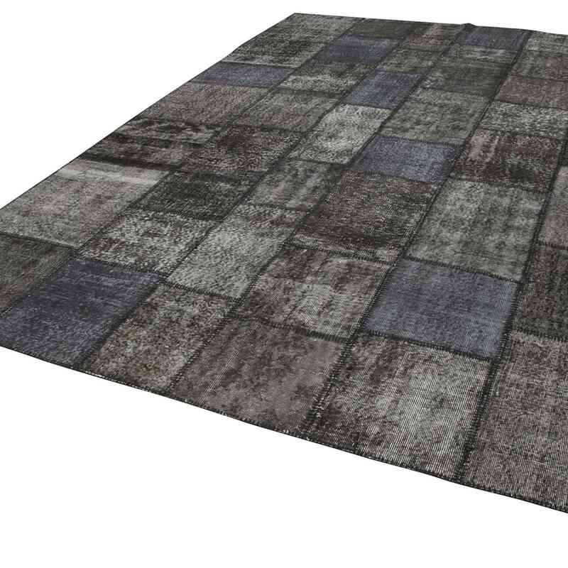 Siyah Boyalı Patchwork Halı - 254 cm x 353 cm - K0049728