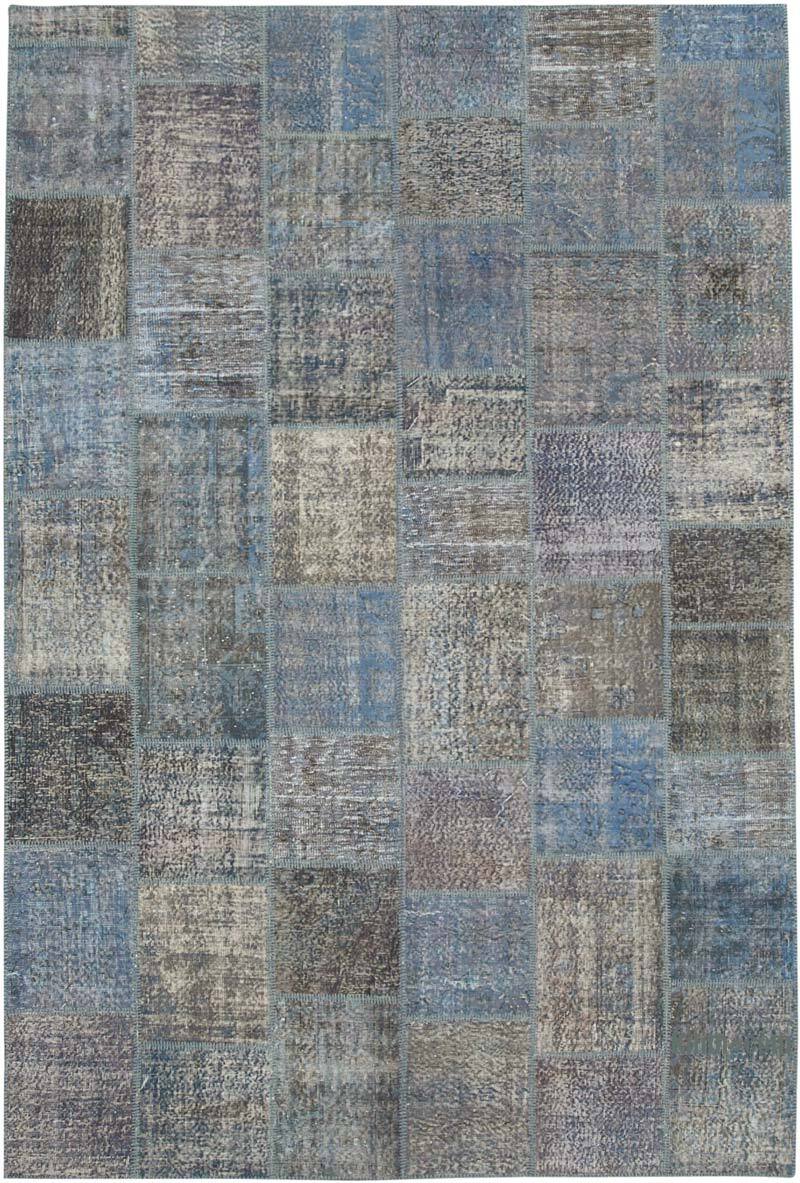 Patchwork Hand-Knotted Turkish Rug - 7' 9" x 11' 7" (93" x 139") - K0049732