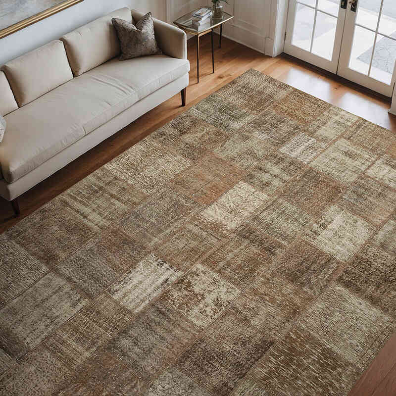 Boyalı Patchwork Halı - 254 cm x 351 cm - K0049736