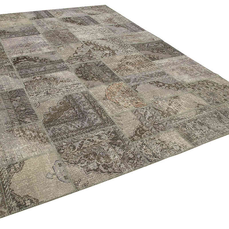 Alfombra De Retazos Turca Sobre-teñida - 251 cm x 356 cm - K0049738