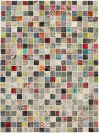 Multicolor Patchwork Hand-Knotted Turkish Rug - 8' 5" x 11' 6" (101" x 138")