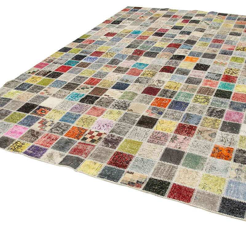 Çok Renkli Boyalı Patchwork Halı - 257 cm x 350 cm - K0049740