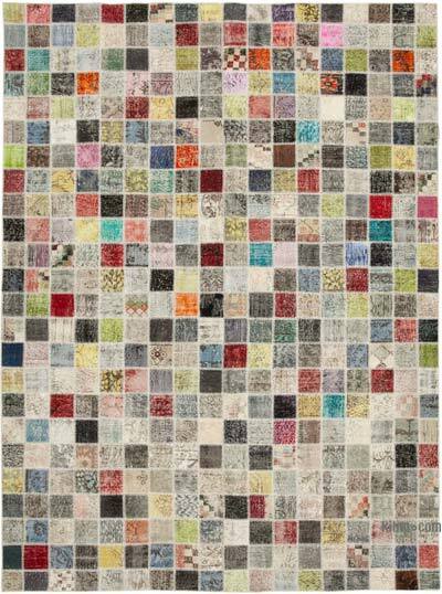 Çok Renkli Boyalı Patchwork Halı - 257 cm x 350 cm