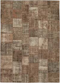 Patchwork Hand-Knotted Turkish Rug - 8' 4" x 11' 6" (100" x 138")