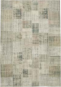 Blue Patchwork Hand-Knotted Turkish Rug - 8' 1" x 11' 7" (97" x 139")