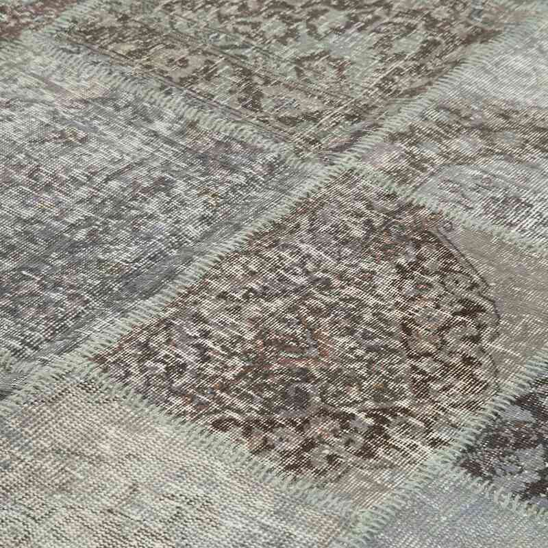 Grey Patchwork Hand-Knotted Turkish Rug - 8' 3" x 11' 9" (99 in. x 141 in.) - K0049749