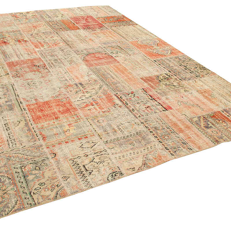 Patchwork Hand-Knotted Turkish Rug - 8' 5" x 11' 8" (101" x 140") - K0049750