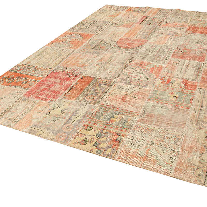 Patchwork Hand-Knotted Turkish Rug - 8' 5" x 11' 8" (101" x 140") - K0049750
