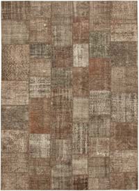 Patchwork Hand-Knotted Turkish Rug - 8' 4" x 11' 5" (100" x 137")