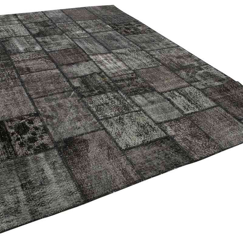 Siyah Boyalı Patchwork Halı - 255 cm x 350 cm - K0049755
