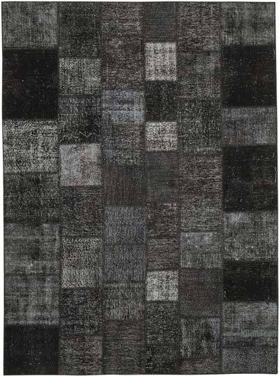 Siyah Boyalı Patchwork Halı - 255 cm x 352 cm