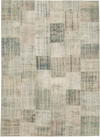 Patchwork Hand-Knotted Turkish Rug - 8' 6" x 11' 8" (102" x 140")