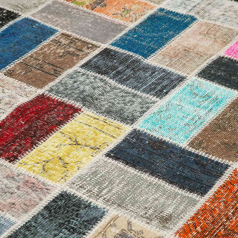 Multicolor Alfombra De Retazos Turca Sobre-teñida - 263 cm x 350 cm - K0049763