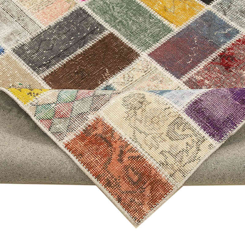 Multicolor Alfombra De Retazos Turca Sobre-teñida - 263 cm x 350 cm - K0049763