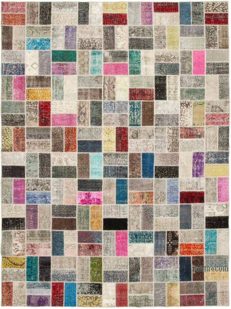 Multicolor Alfombra De Retazos Turca Sobre-teñida - 263 cm x 350 cm - K0049763