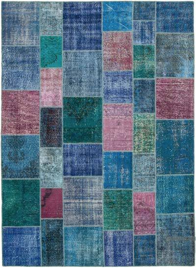 Lacivert Boyalı Patchwork Halı - 258 cm x 356 cm