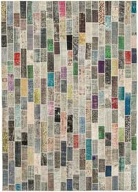 Multicolor Patchwork Hand-Knotted Turkish Rug - 8' 4" x 11' 10" (100" x 142")