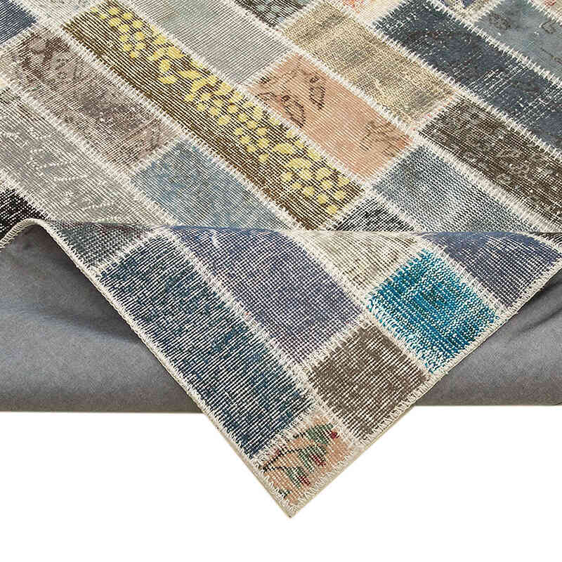 Multicolor Alfombra De Retazos Turca Sobre-teñida - 255 cm x 360 cm - K0049769