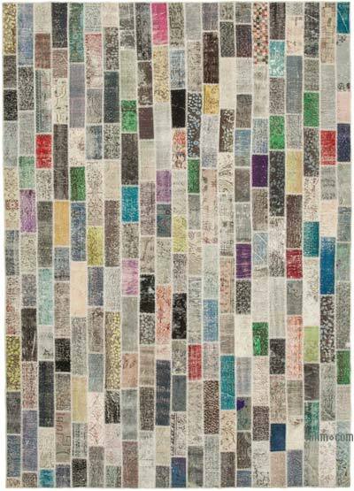 Çok Renkli Boyalı Patchwork Halı - 255 cm x 360 cm