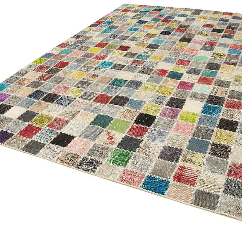 Çok Renkli Boyalı Patchwork Halı - 260 cm x 350 cm - K0049770