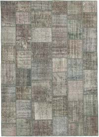 Gri Boyalı Patchwork Halı - 248 cm x 349 cm