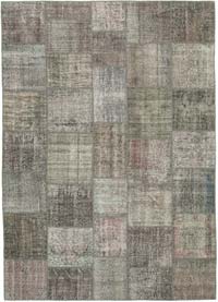 Gri Boyalı Patchwork Halı - 247 cm x 350 cm