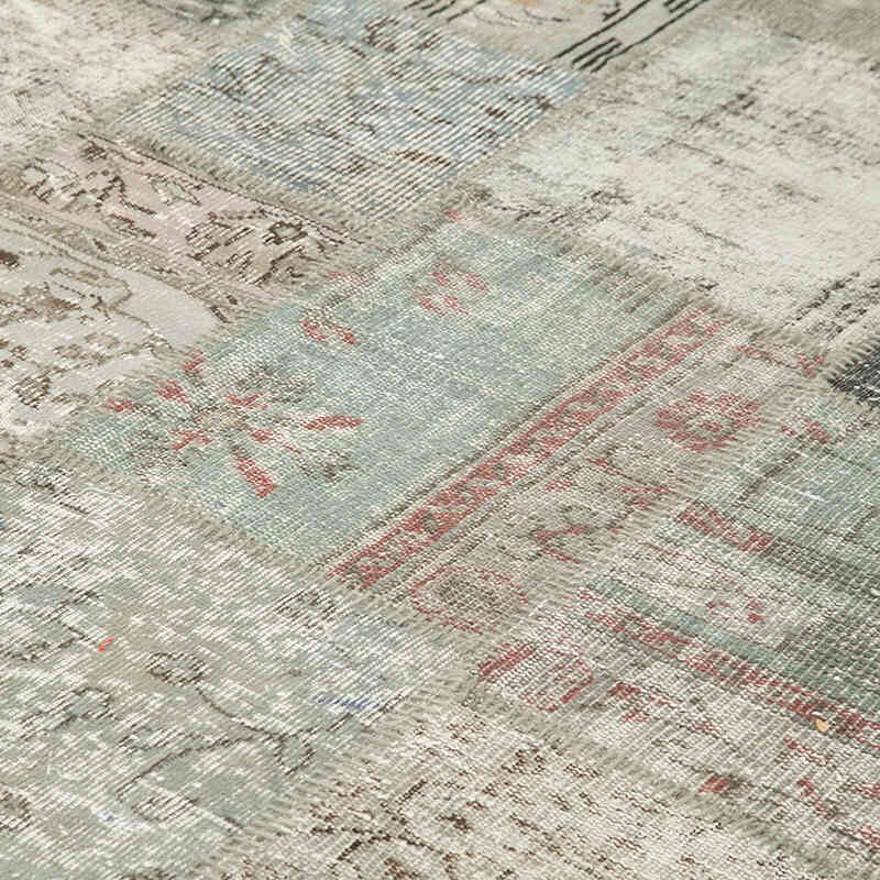 Gri Boyalı Patchwork Halı - 252 cm x 351 cm - K0049778