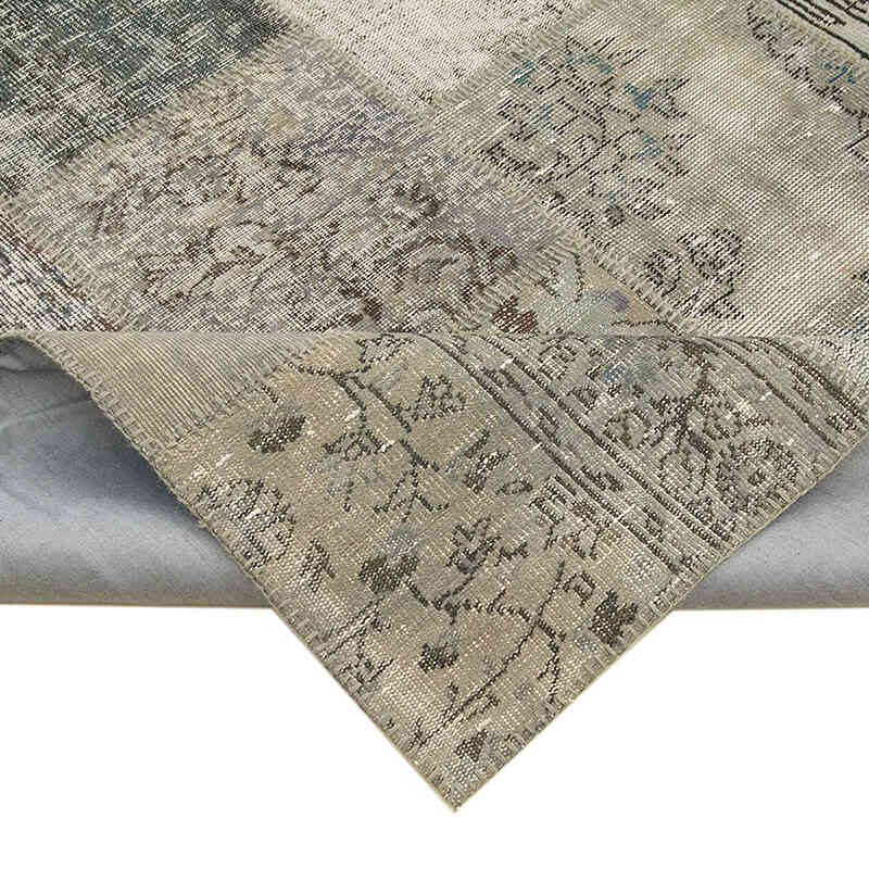 Gri Boyalı Patchwork Halı - 252 cm x 351 cm - K0049778