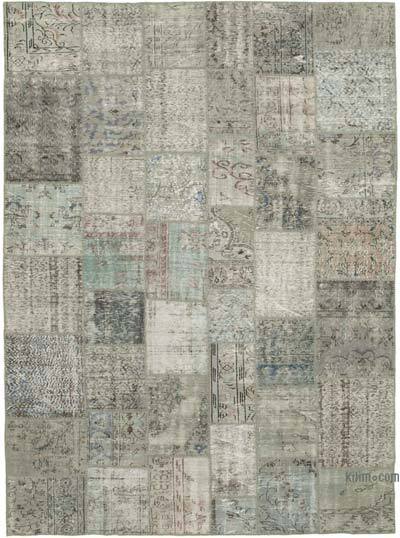Gri Boyalı Patchwork Halı - 252 cm x 351 cm