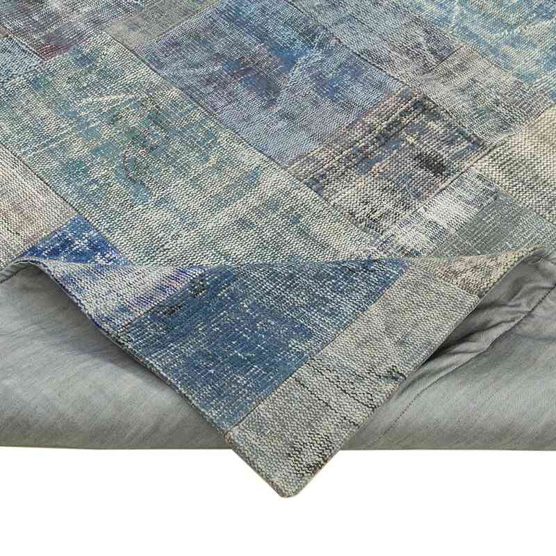 Mavi Boyalı Patchwork Halı - 251 cm x 351 cm - K0049779