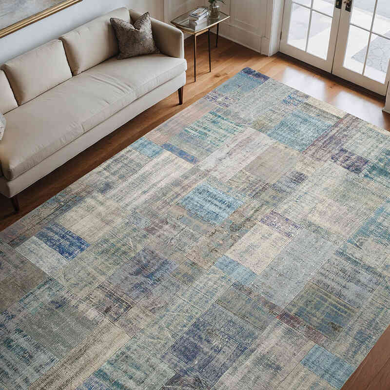 Boyalı Patchwork Halı - 251 cm x 351 cm - K0049779