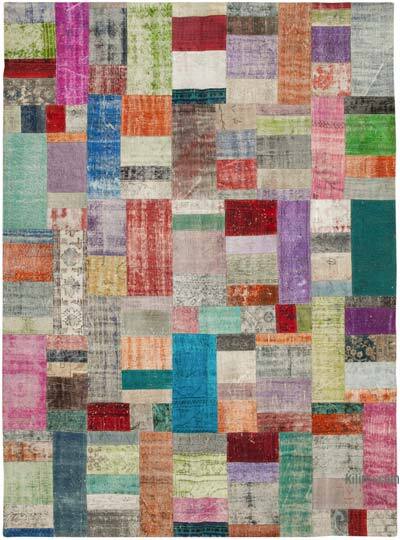 Çok Renkli Boyalı Patchwork Halı - 273 cm x 369 cm