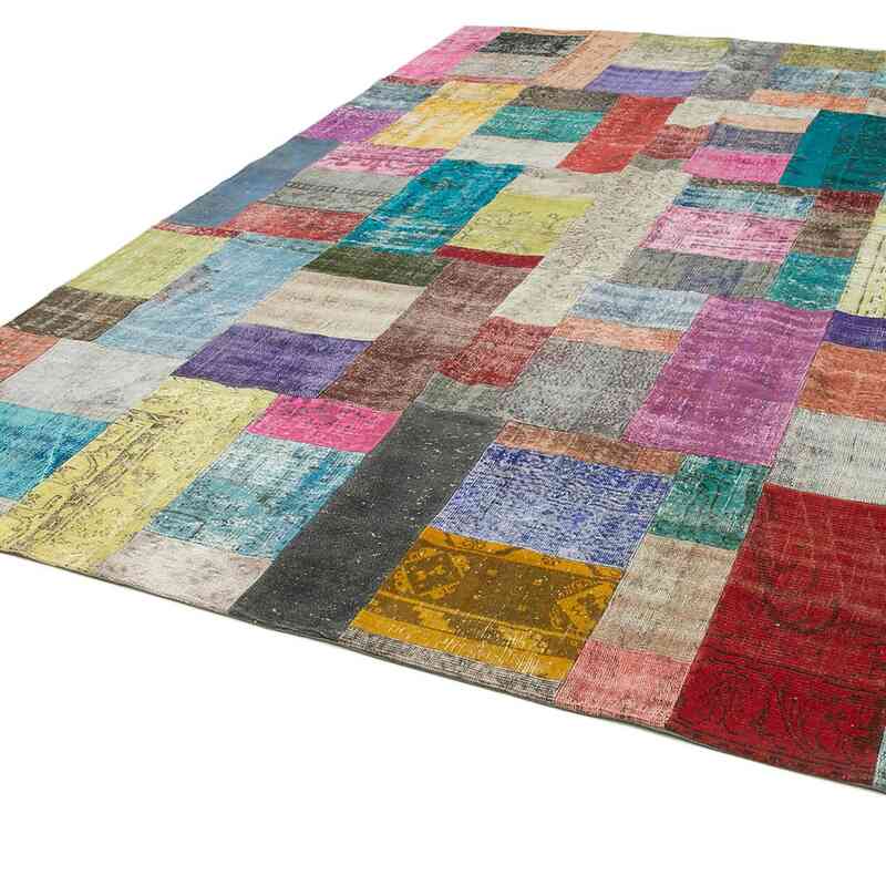 Multicolor Patchwork Hand-Knotted Turkish Rug - 8' 3" x 11' 6" (99 in. x 138 in.) - K0049783