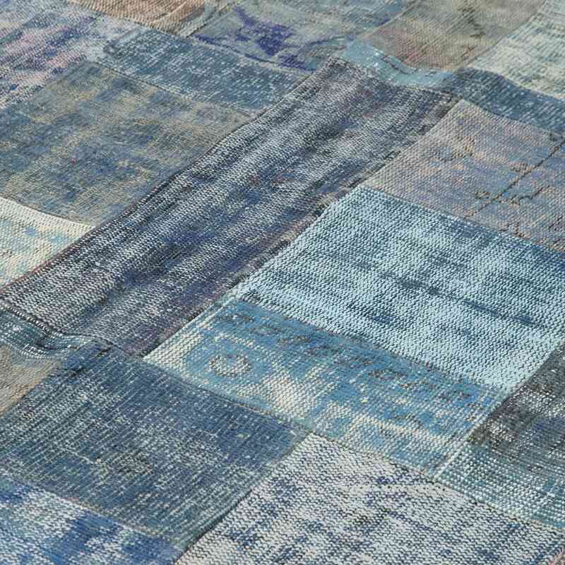 Mavi Boyalı Patchwork Halı - 251 cm x 349 cm - K0049785